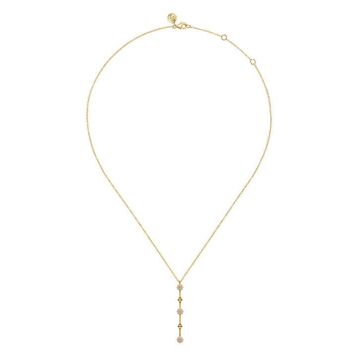 Gabriel & Co. 14K Yellow Gold Bujukan Diamond Bar Necklace — full necklace view — NK7697Y45JJ