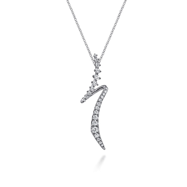 Gabriel & Co. 14K White Gold Diamond Pendant Necklace
