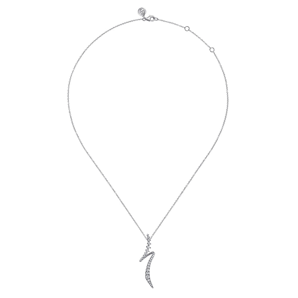 Gabriel & Co. 14K White Gold Diamond Pendant Necklace — full necklace view — NK7845W45JJ