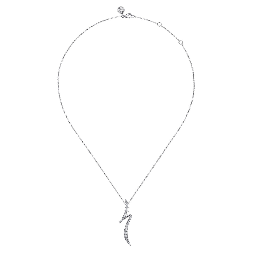 Gabriel & Co. 14K White Gold Diamond Pendant Necklace — full necklace view — NK7845W45JJ