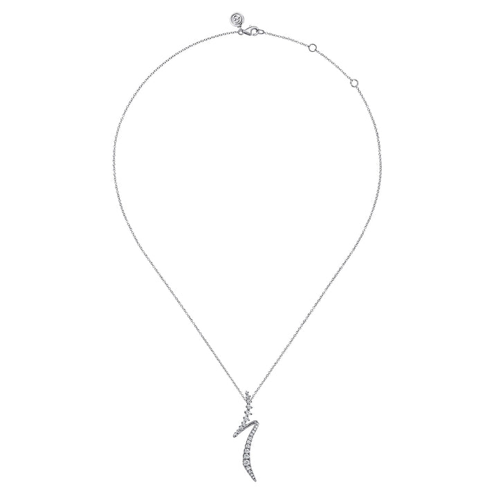 Gabriel & Co. 14K White Gold Diamond Pendant Necklace — full necklace view — NK7845W45JJ