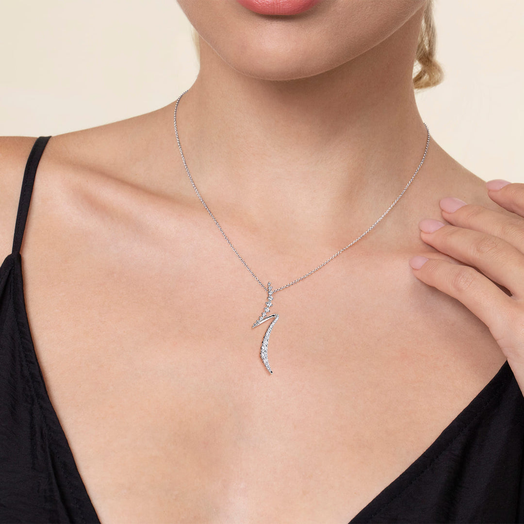 Gabriel & Co. 14K White Gold Diamond Pendant Necklace — shown on a model; other jewellery sold separately — NK7845W45JJ