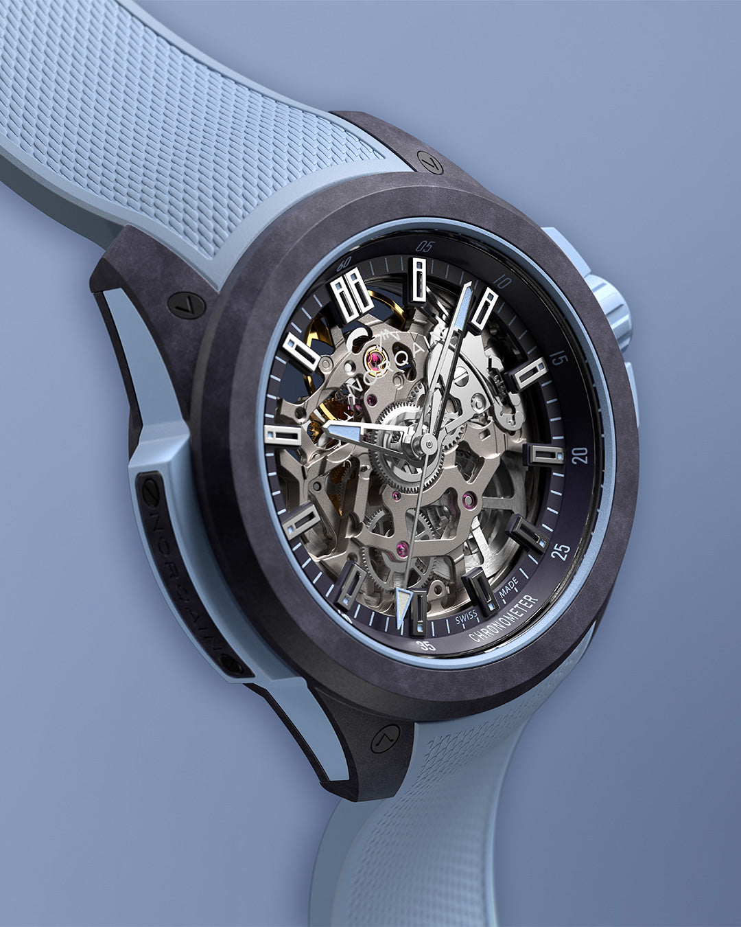 NORQAIN Wild ONE Skeleton 39mm Purple Ice Blue N3001.07Q05.P01.R01