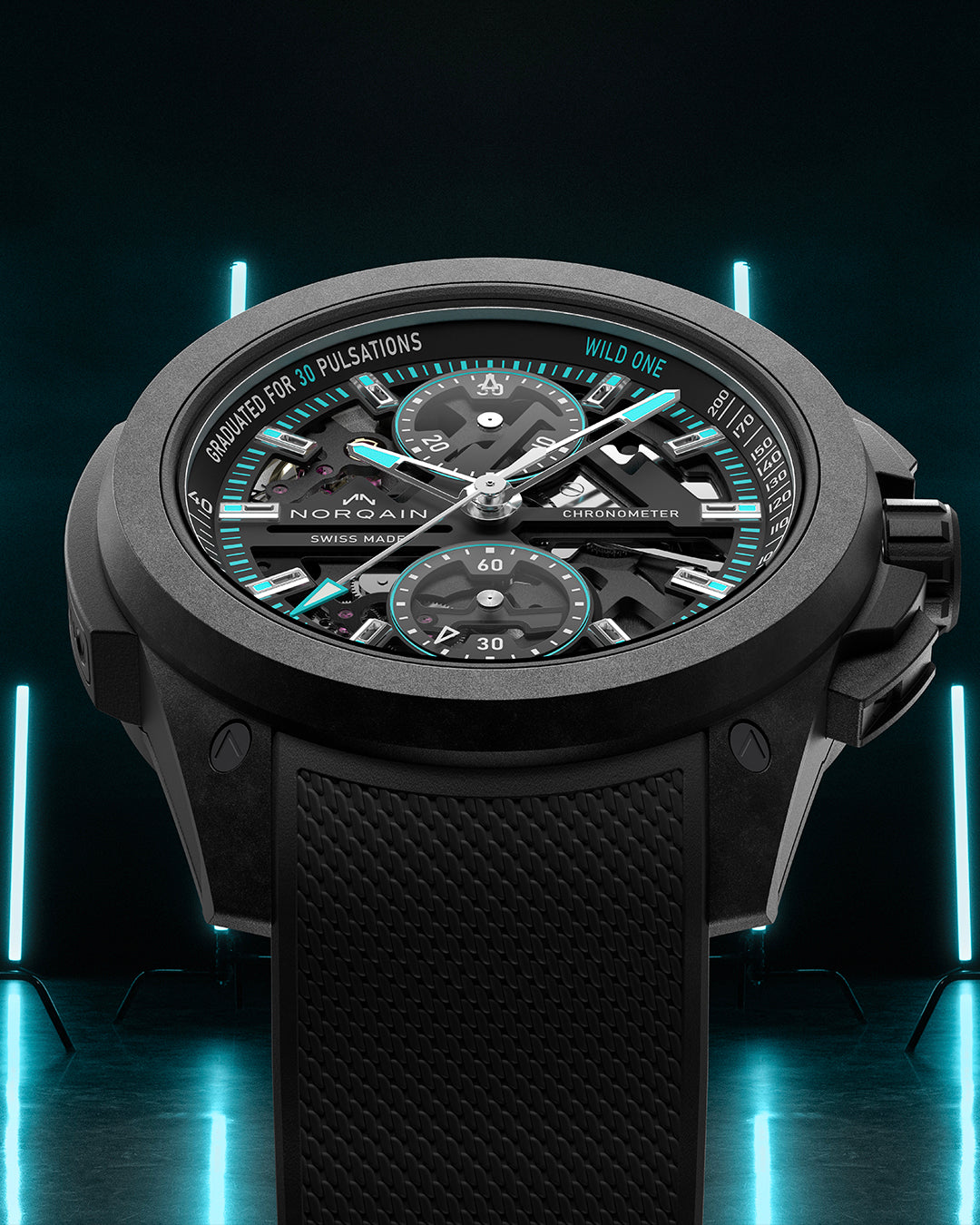 NORQAIN Wild ONE Skeleton Chrono Black N3002.40Q01.B07.R01