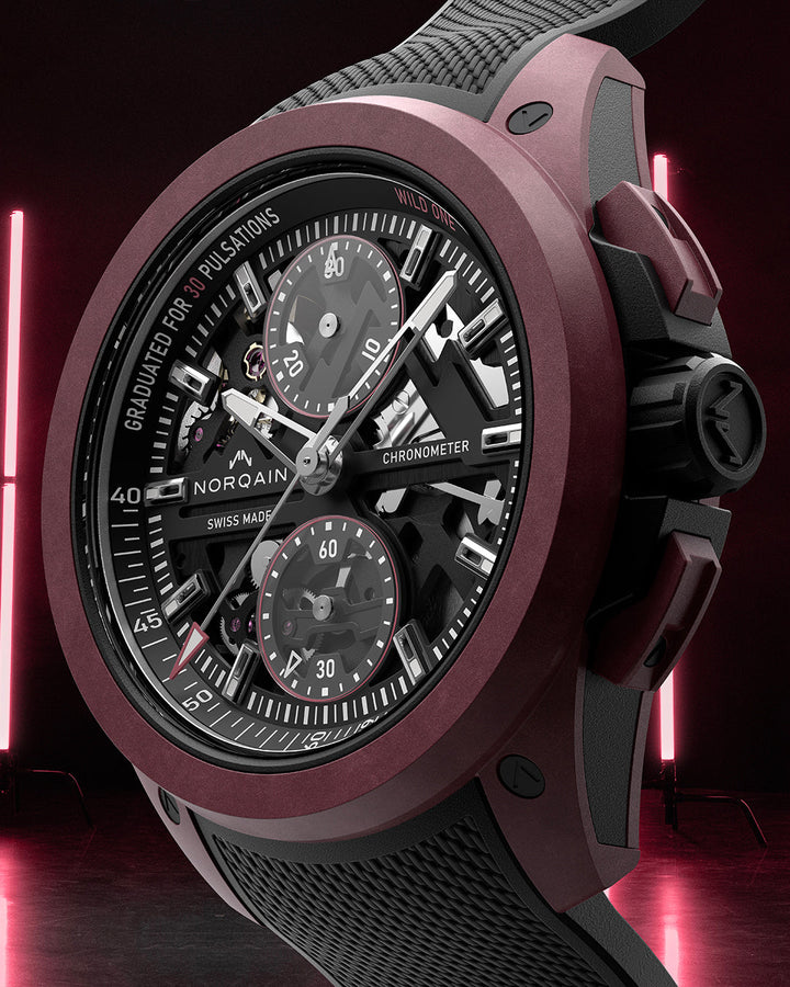 NORQAIN Wild ONE Skeleton Chrono Burgundy Limited Edition N3002.40Q02.B01.R01