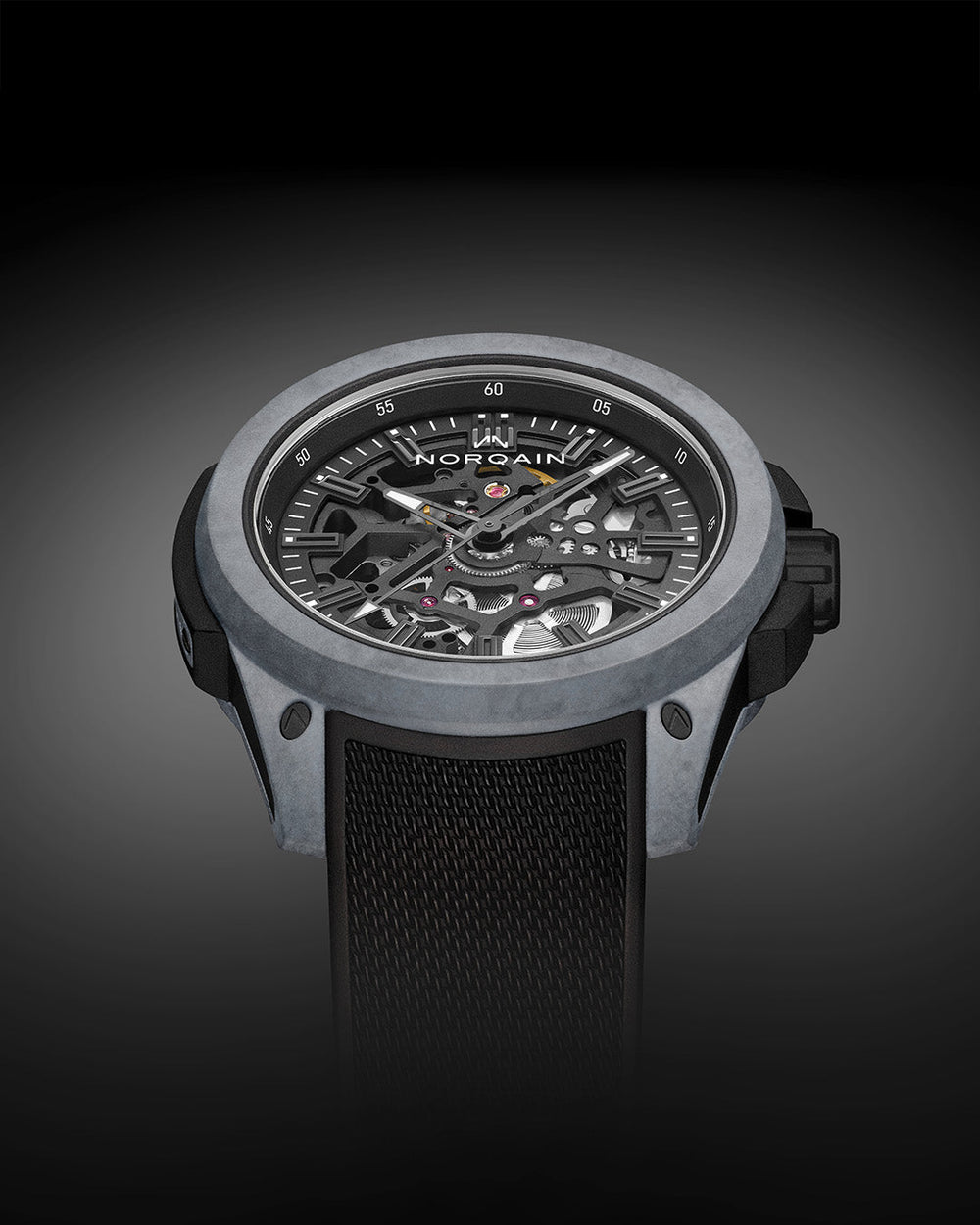 NORQAIN Wild ONE Skeleton 42mm Grey N3000.07Q42.B18.R01 dial detail
