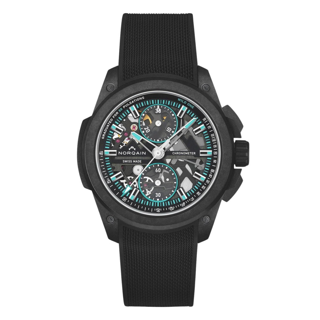 NORQAIN Wild ONE Skeleton Chrono Black N3002.40Q01.B07.R01 front view