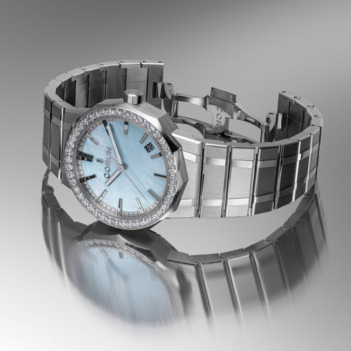 Corum Admiral 36 Automatic Blue Mother-of-Pearl Diamond Watch A36.231.EB0.0G