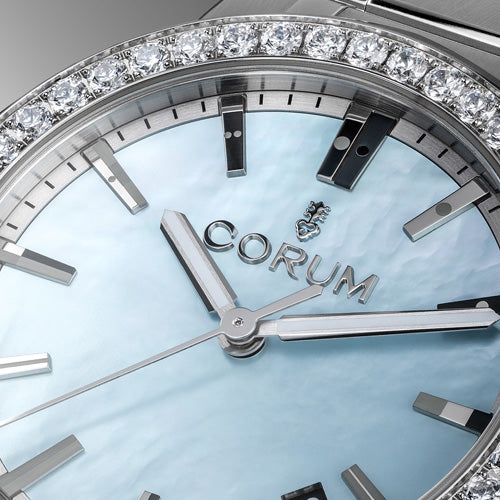 Corum Admiral 36 Automatic Blue Mother-of-Pearl Diamond Watch A36.231.EB0.0G