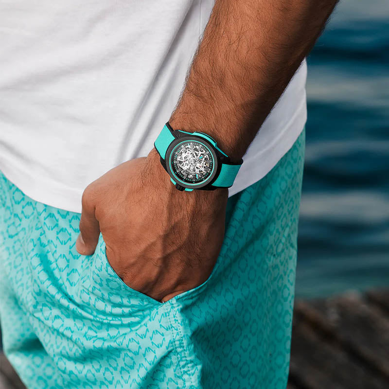 NORQAIN Wild ONE Skeleton 42mm Turquoise N3000.07Q27.B07.R01