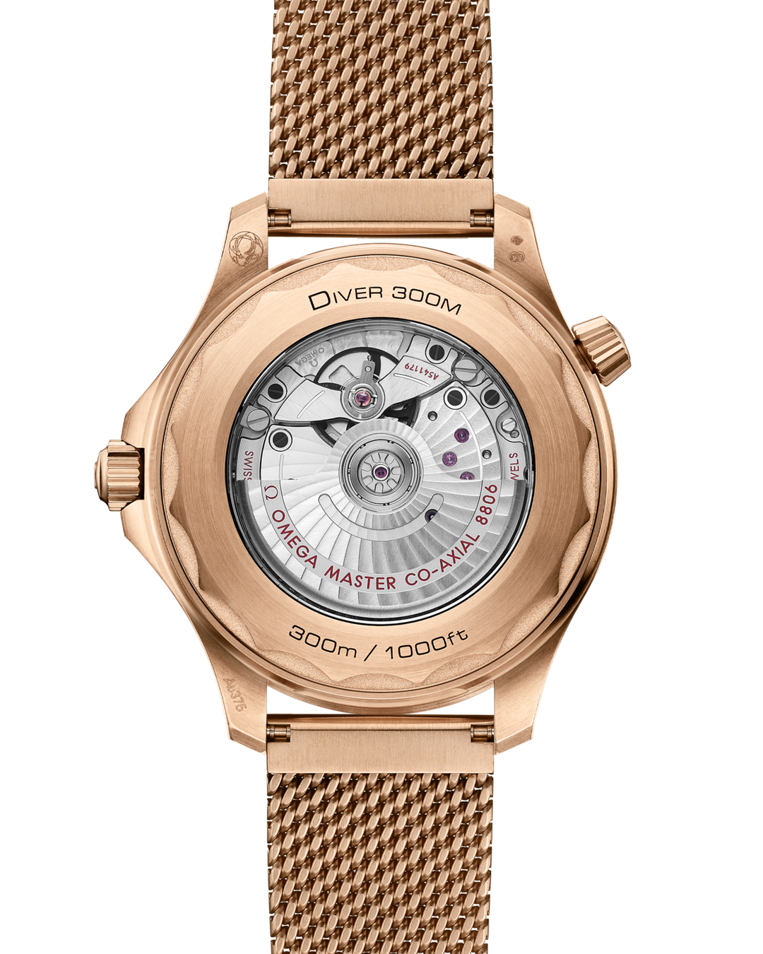 OMEGA Seamaster Diver 300M 42 mm, Bronze gold on Bronze Gold 210.90.42.20.01.003 open case back