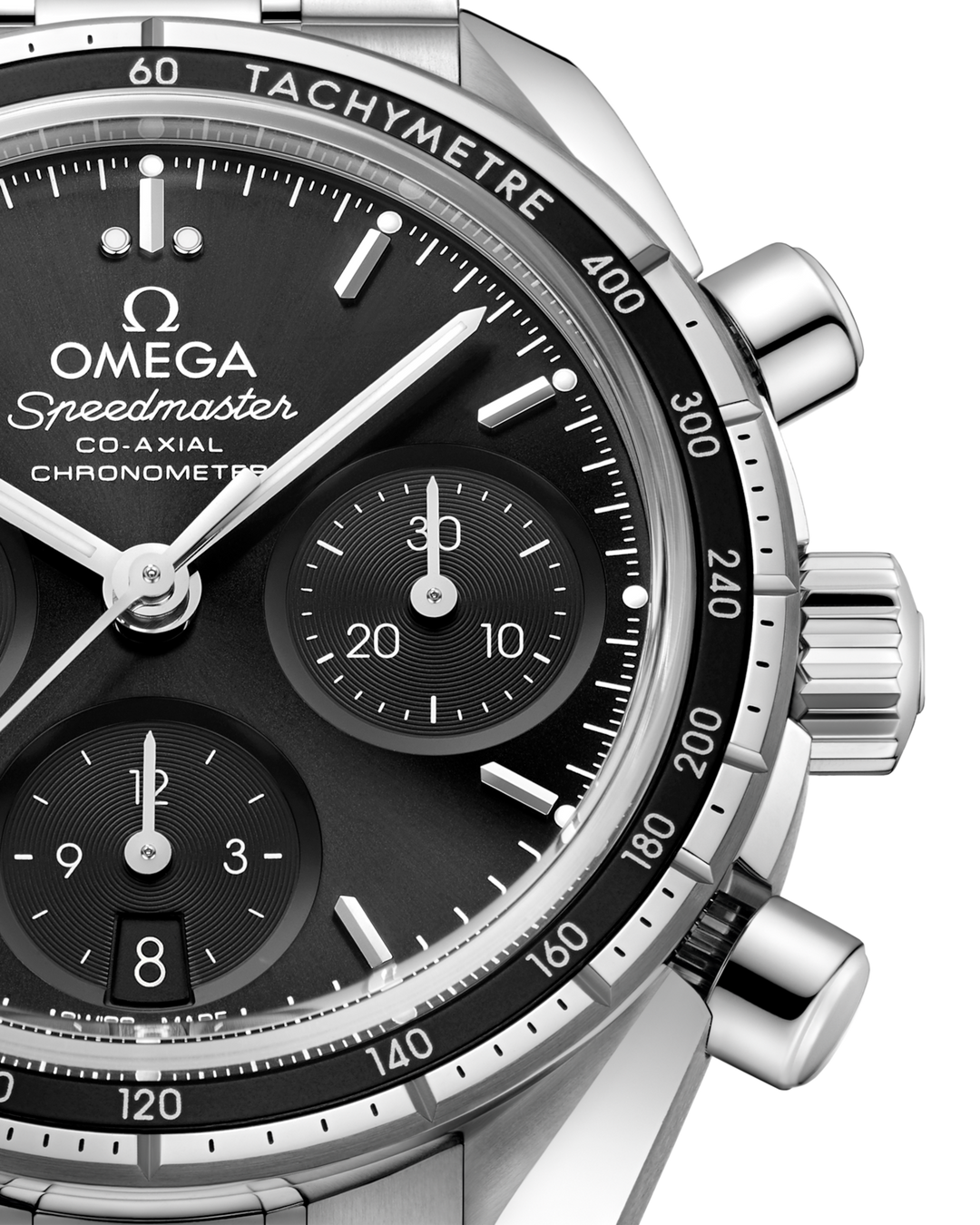 OMEGA Speedmaster 38 mm 324.30.38.50.01.001 dial detail