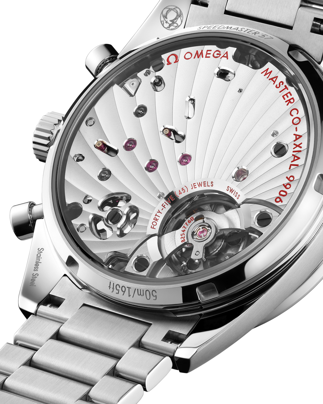 OMEGA Speedmaster '57 40.5 mm 332.10.41.51.01.001 open case back detail