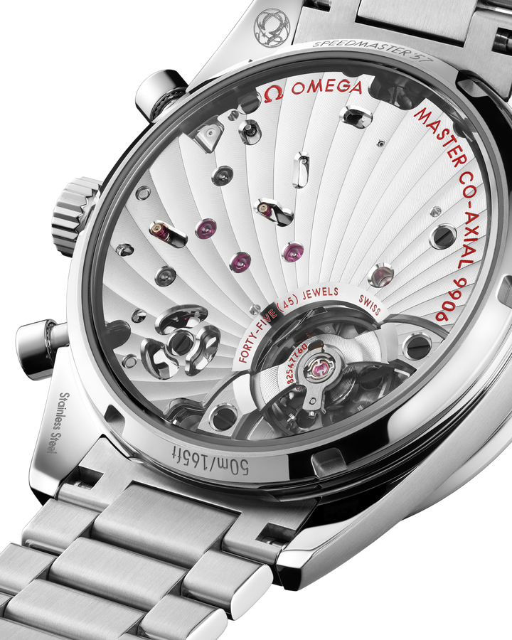 OMEGA Speedmaster '57 40.5 mm 332.10.41.51.01.001 open case back detail