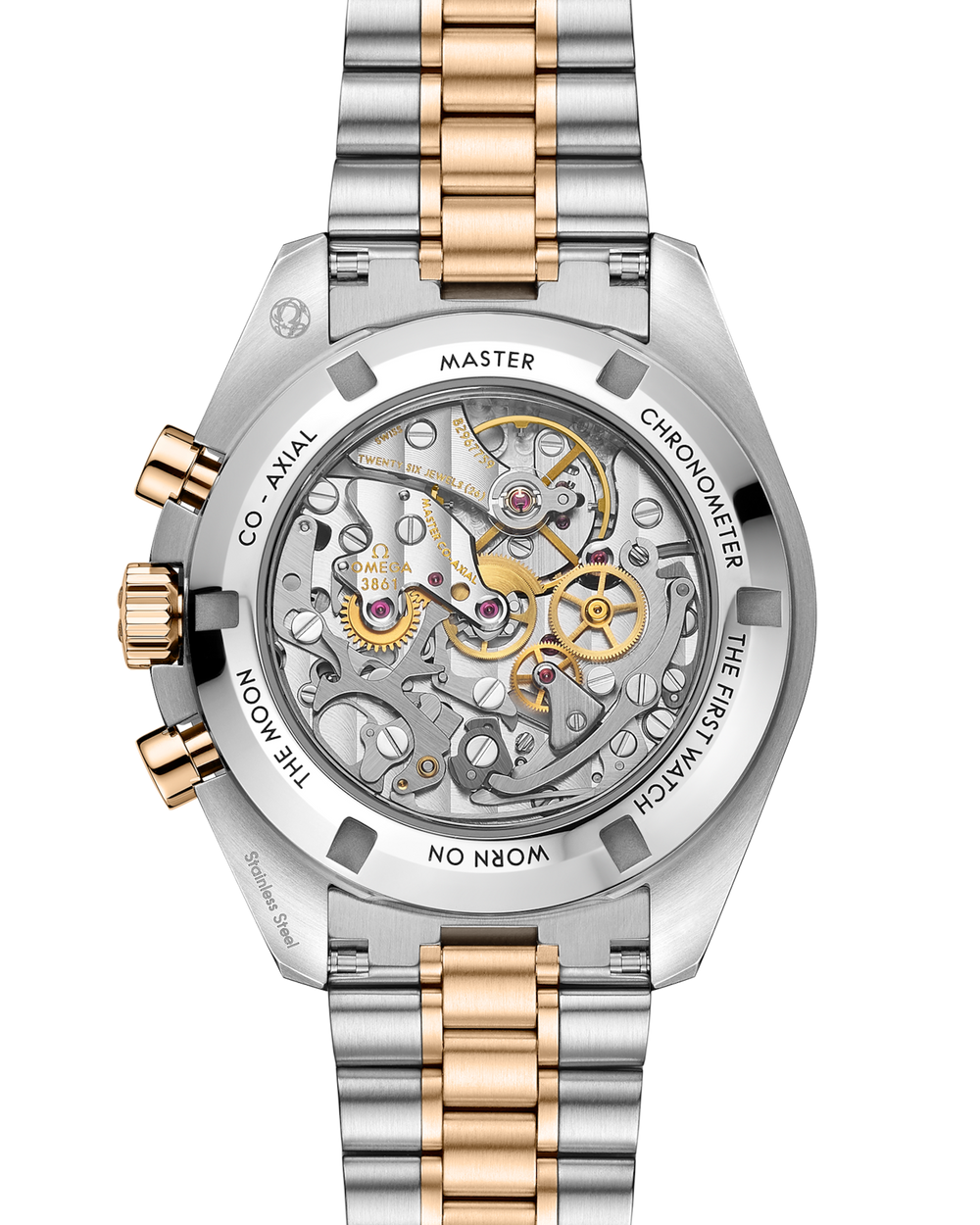 OMEGA Speedmaster Moonwatch Professional 42 mm gold on Moonshine™ 310.20.42.50.02.001 open case back