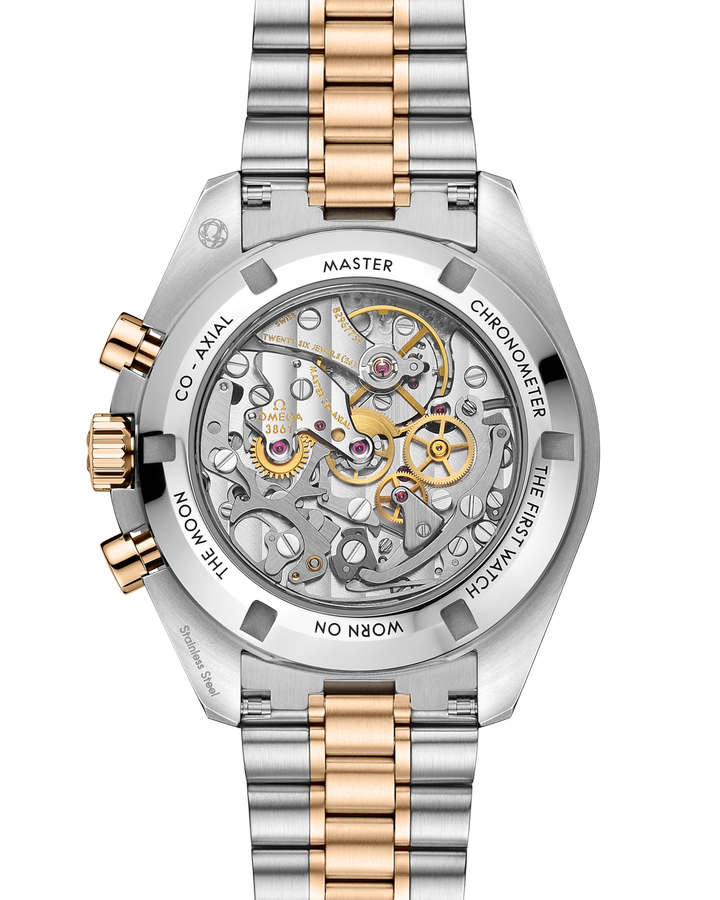 OMEGA Speedmaster Moonwatch Professional 42 mm gold on Moonshine™ 310.20.42.50.02.001 open case back