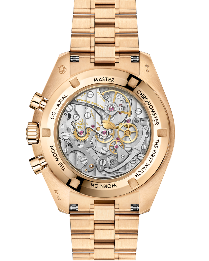 OMEGA Speedmaster Moonwatch Professional 42 mm gold on Moonshine™ 310.60.42.50.99.002 open case back