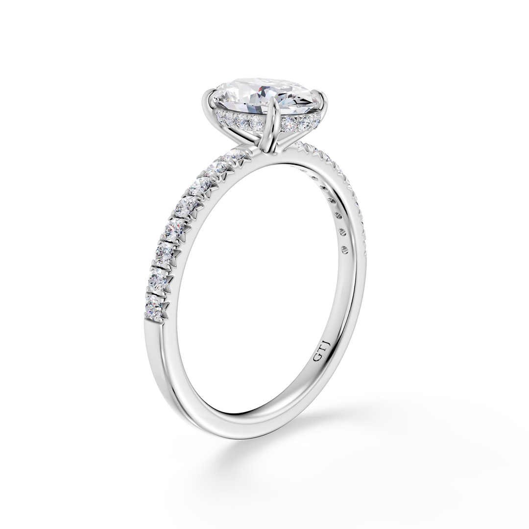 Pavé Lab Grown Diamond Engagement Ring