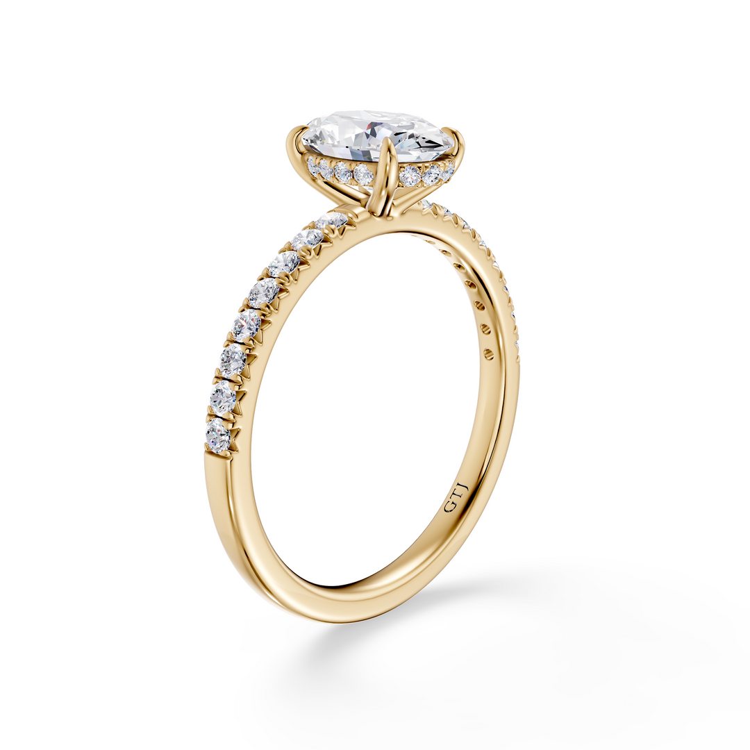 Pavé Lab Grown Diamond Engagement Ring