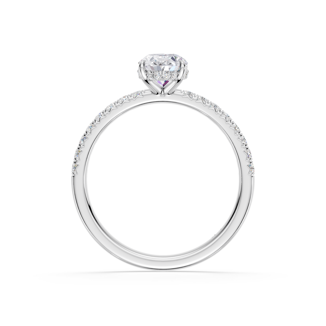 Pavé Lab Grown Diamond Engagement Ring