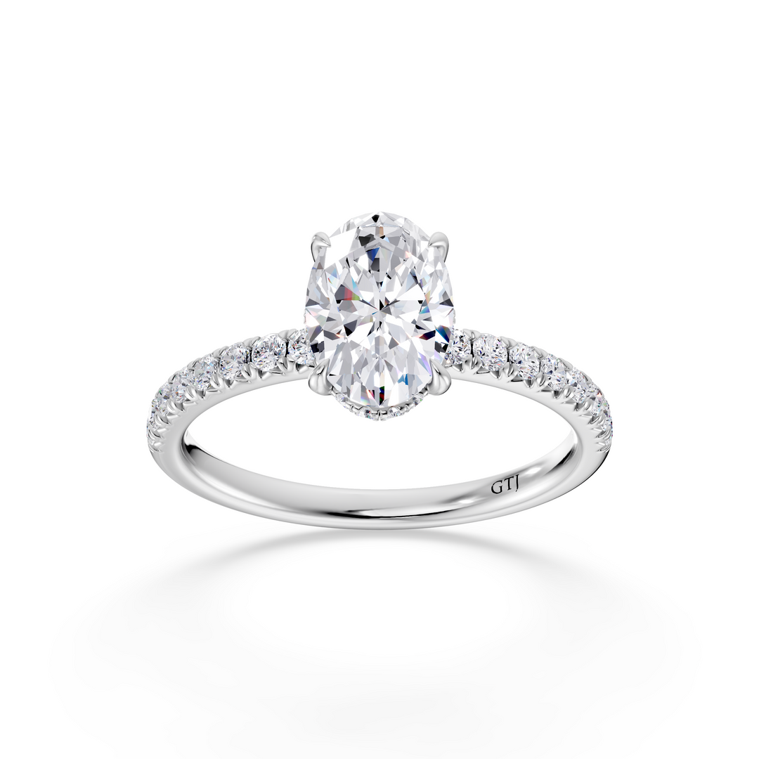 Pavé Lab Grown Diamond Engagement Ring