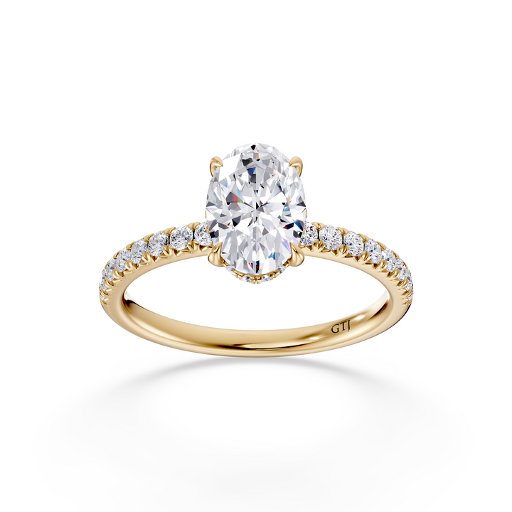 Pavé Lab Grown Diamond Engagement Ring