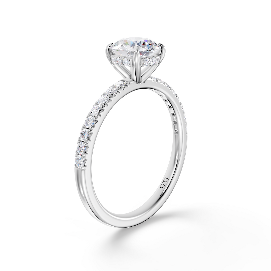 Pavé Lab Grown Diamond Engagement Ring