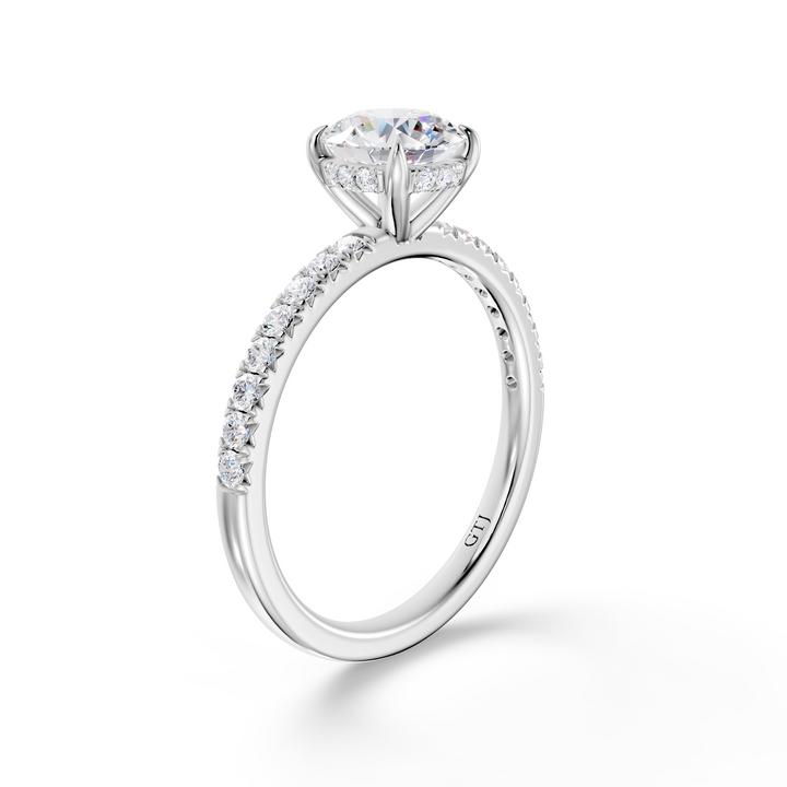 Pavé Lab Grown Diamond Engagement Ring
