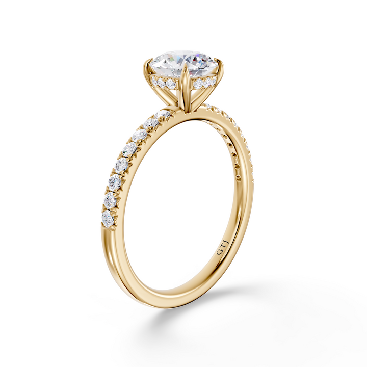 Pavé Lab Grown Diamond Engagement Ring
