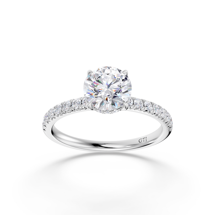 Pavé Lab Grown Diamond Engagement Ring
