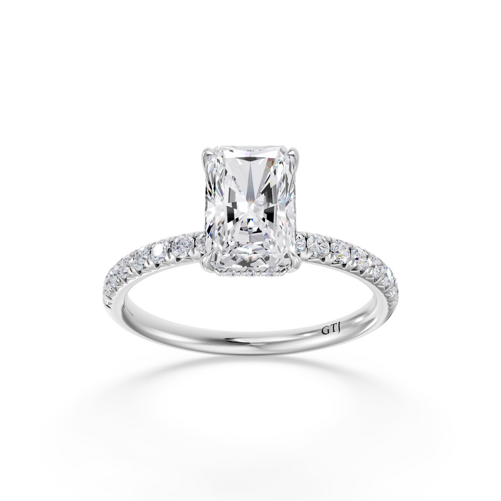 Pavé Lab Grown Diamond Engagement Ring