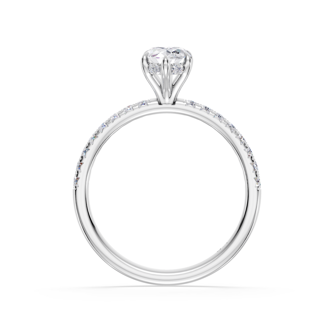 Pavé Lab Grown Diamond Engagement Ring