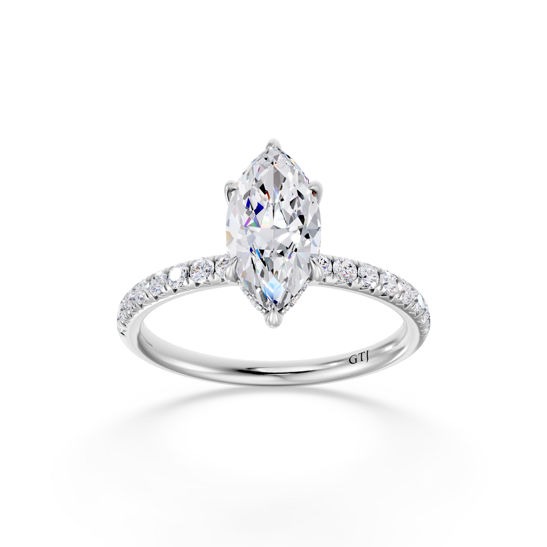 Pavé Lab Grown Diamond Engagement Ring