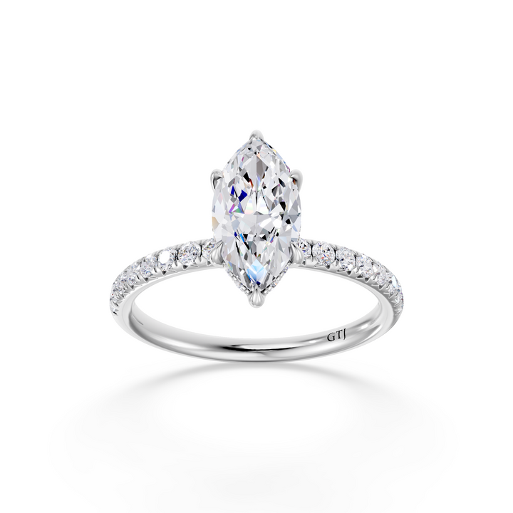 Pavé Lab Grown Diamond Engagement Ring
