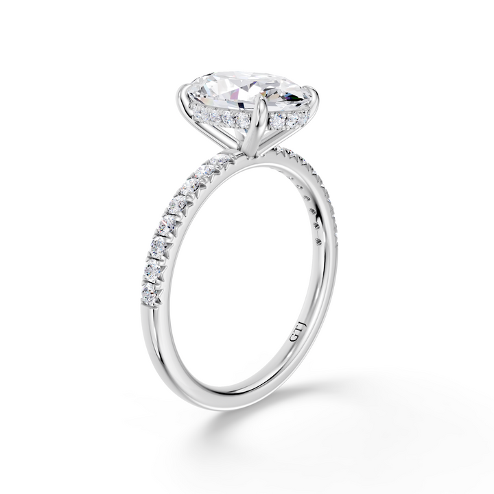 Pavé Lab Grown Diamond Engagement Ring