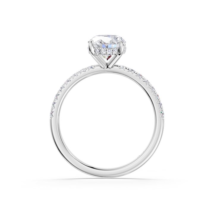Pavé Lab Grown Diamond Engagement Ring