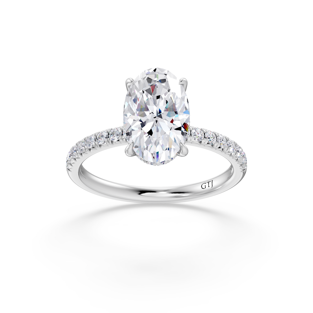 Pavé Lab Grown Diamond Engagement Ring