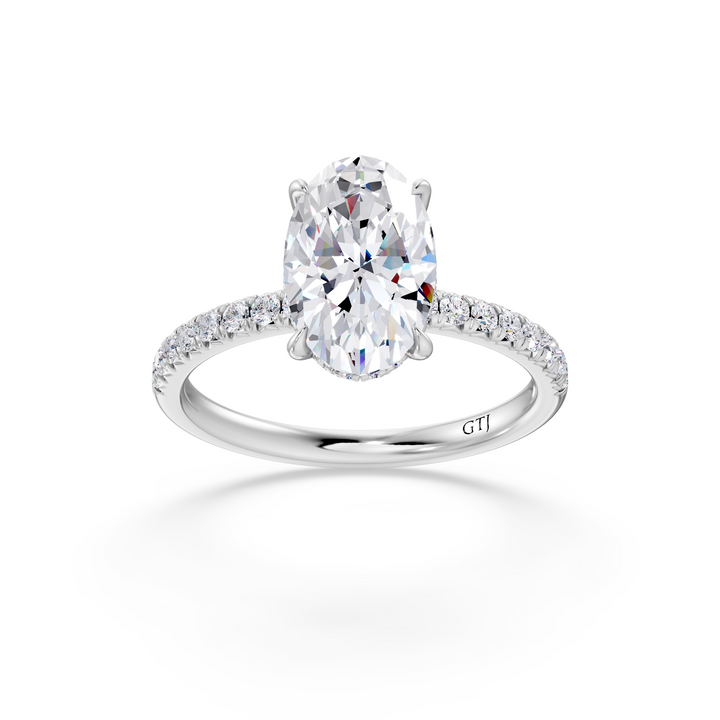 Pavé Lab Grown Diamond Engagement Ring