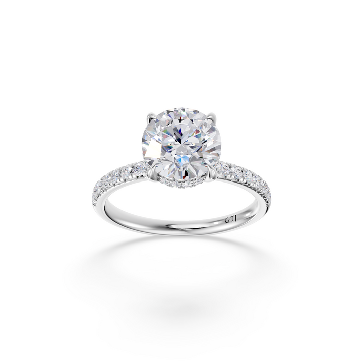 Pavé Lab Grown Diamond Engagement Ring