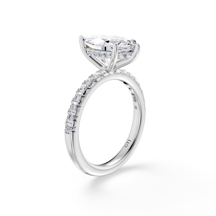 Pavé Lab Grown Diamond Engagement Ring