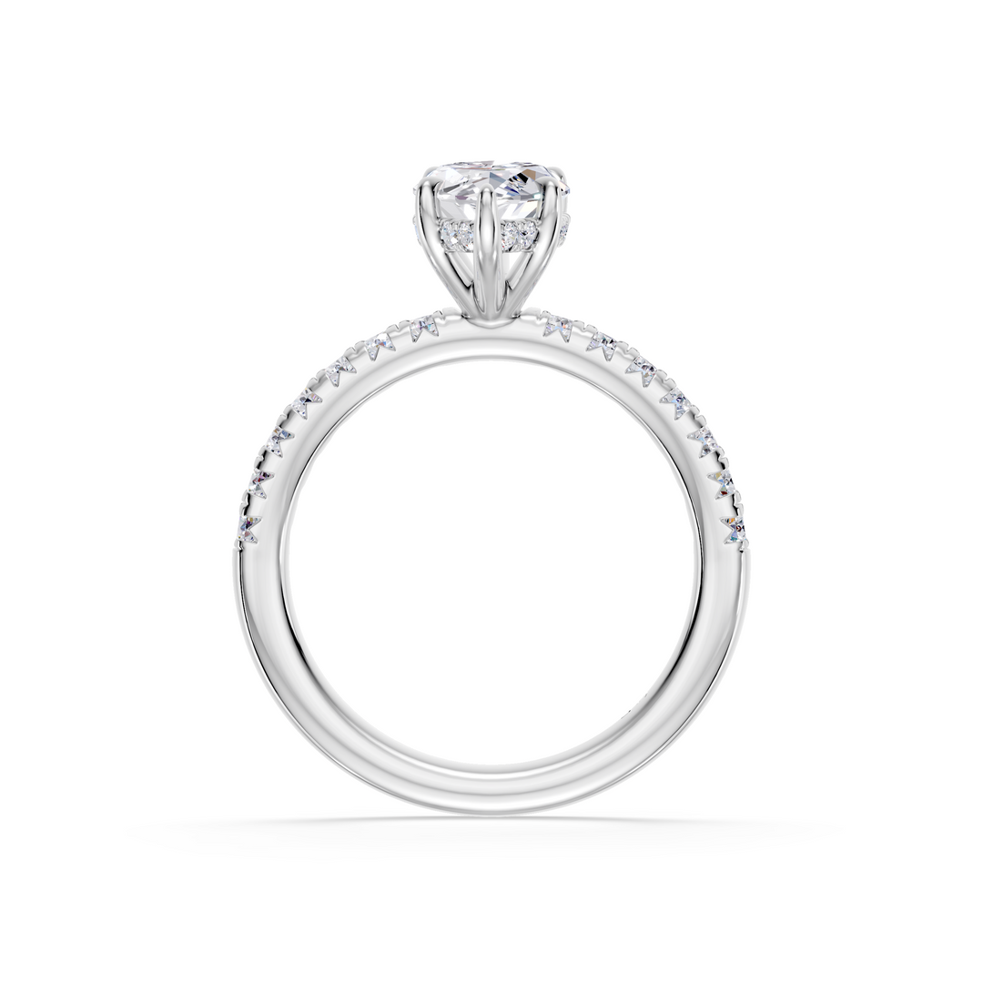 Pavé Lab Grown Diamond Engagement Ring