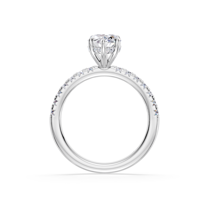 Pavé Lab Grown Diamond Engagement Ring