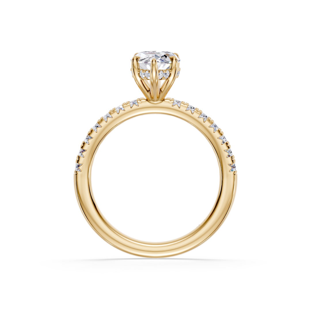 Pavé Lab Grown Diamond Engagement Ring