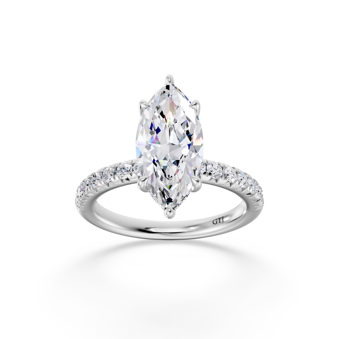Pavé Lab Grown Diamond Engagement Ring