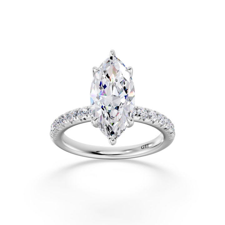 Pavé Lab Grown Diamond Engagement Ring