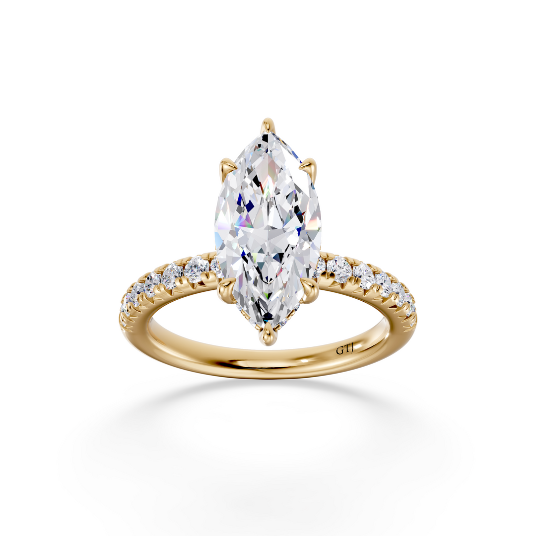 Pavé Lab Grown Diamond Engagement Ring