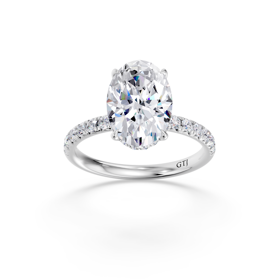 Pavé Lab Grown Diamond Engagement Ring