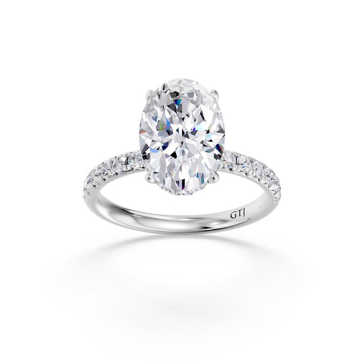 Pavé Lab Grown Diamond Engagement Ring