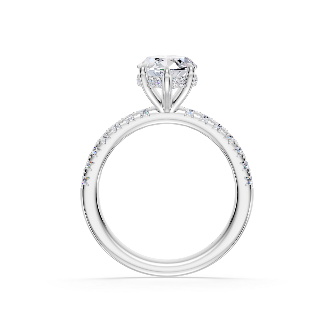 Pavé Lab Grown Diamond Engagement Ring