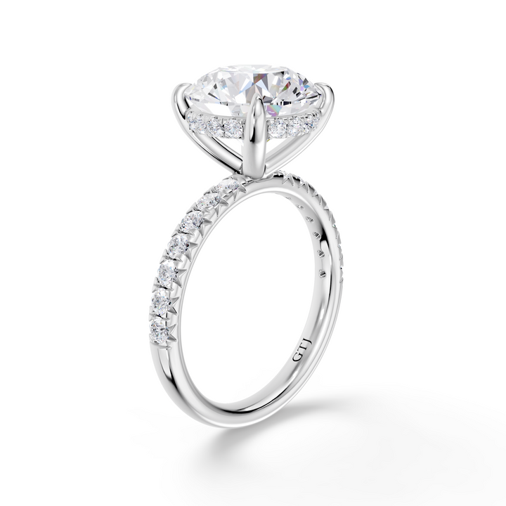 Pavé Lab Grown Diamond Engagement Ring